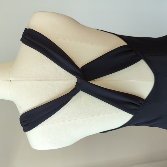 Vintage Jessica McClintock Gunne Sax Ribbed Jersey Long Maxi Dress Black 7/8 - Picture 4 of 10